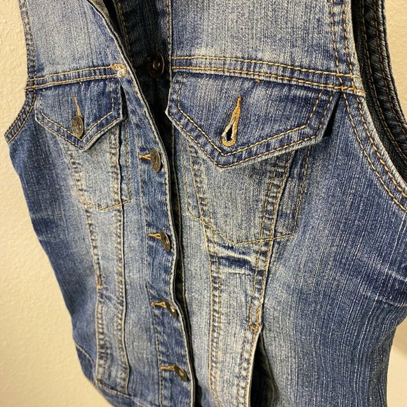 Paris Blues Jackets & Coats Blue Jean Jacket Vest Small Poshmark